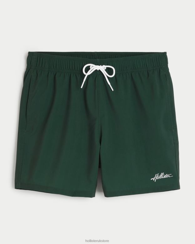 Bottoms Hollister Men Guard Swim Trunks 5\\ 488201119 Dark Green
